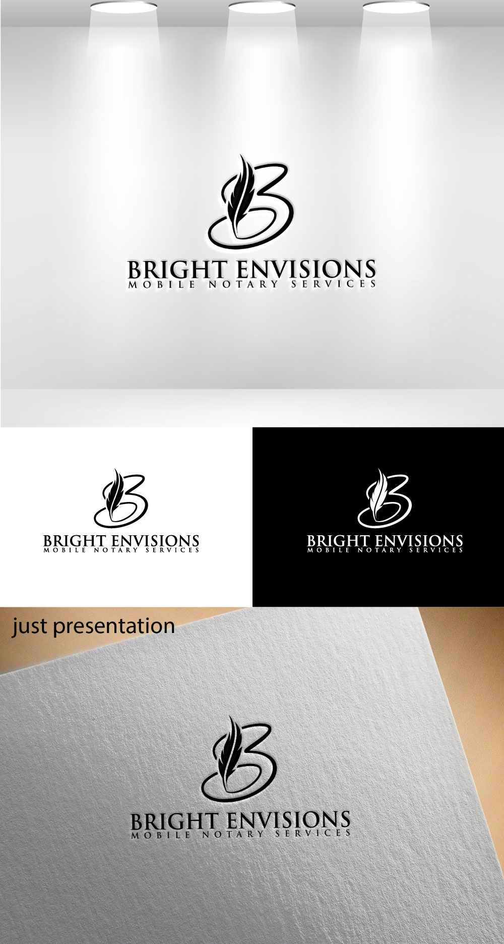 Logo Design by Mi Design1 for Bright Envisions Mobile Notary Services | Design #29125321