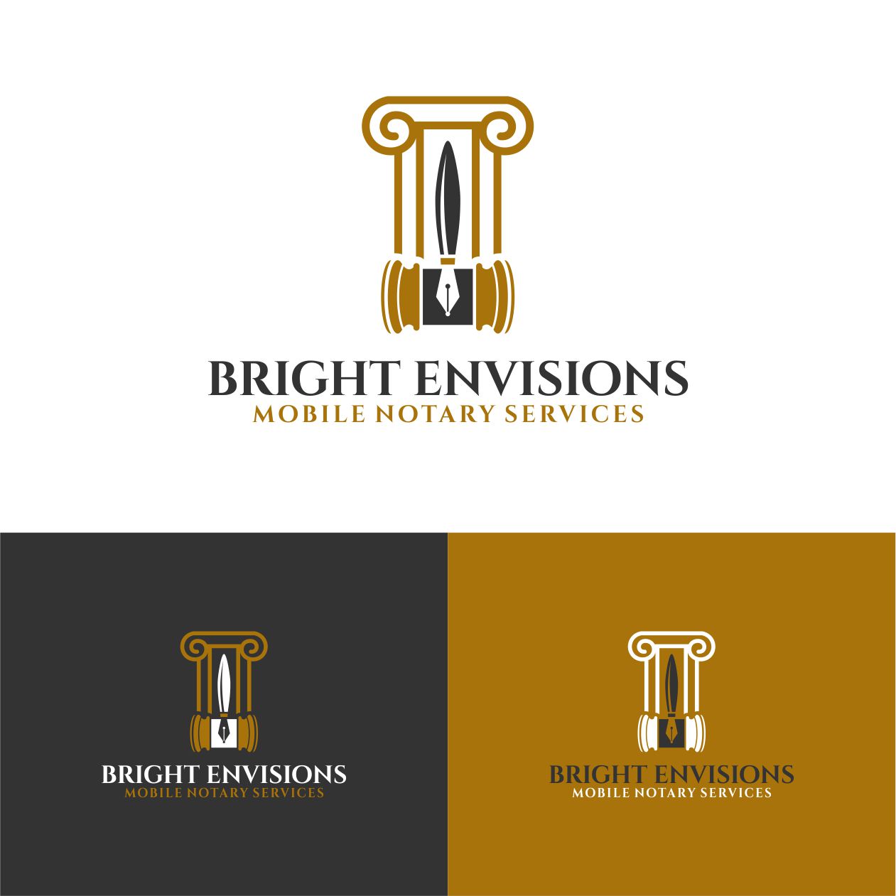 Logo Design by Logo of god for Bright Envisions Mobile Notary Services | Design #29125803