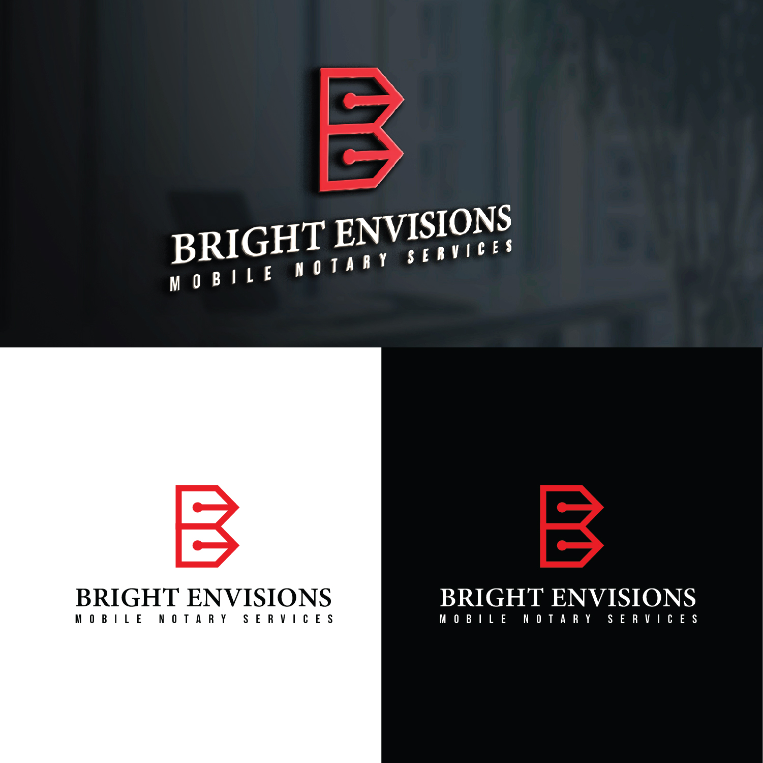 Logo Design by S.H Designs for Bright Envisions Mobile Notary Services | Design #29125583