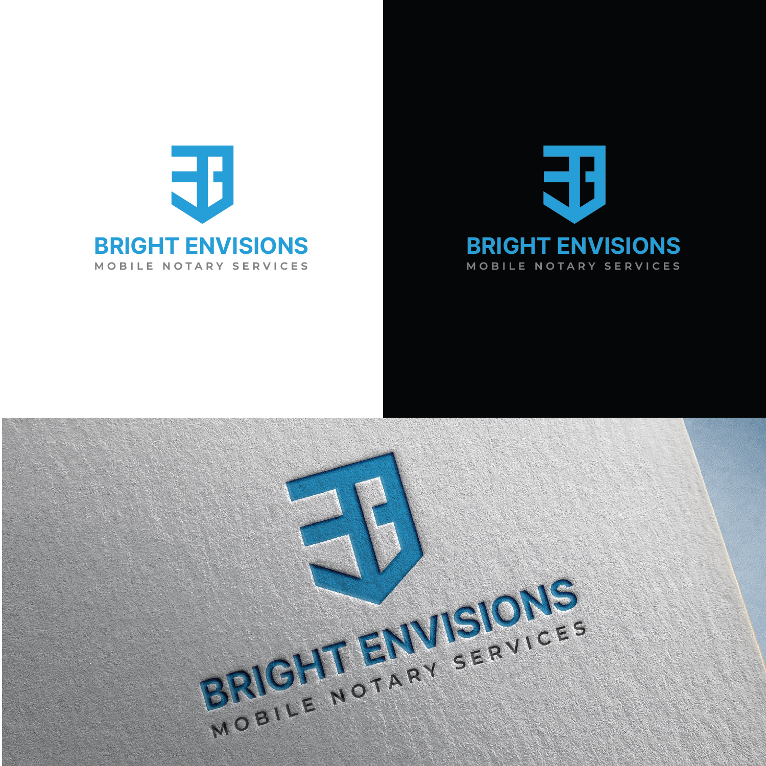 Logo Design by S.H Designs for Bright Envisions Mobile Notary Services | Design #29125584