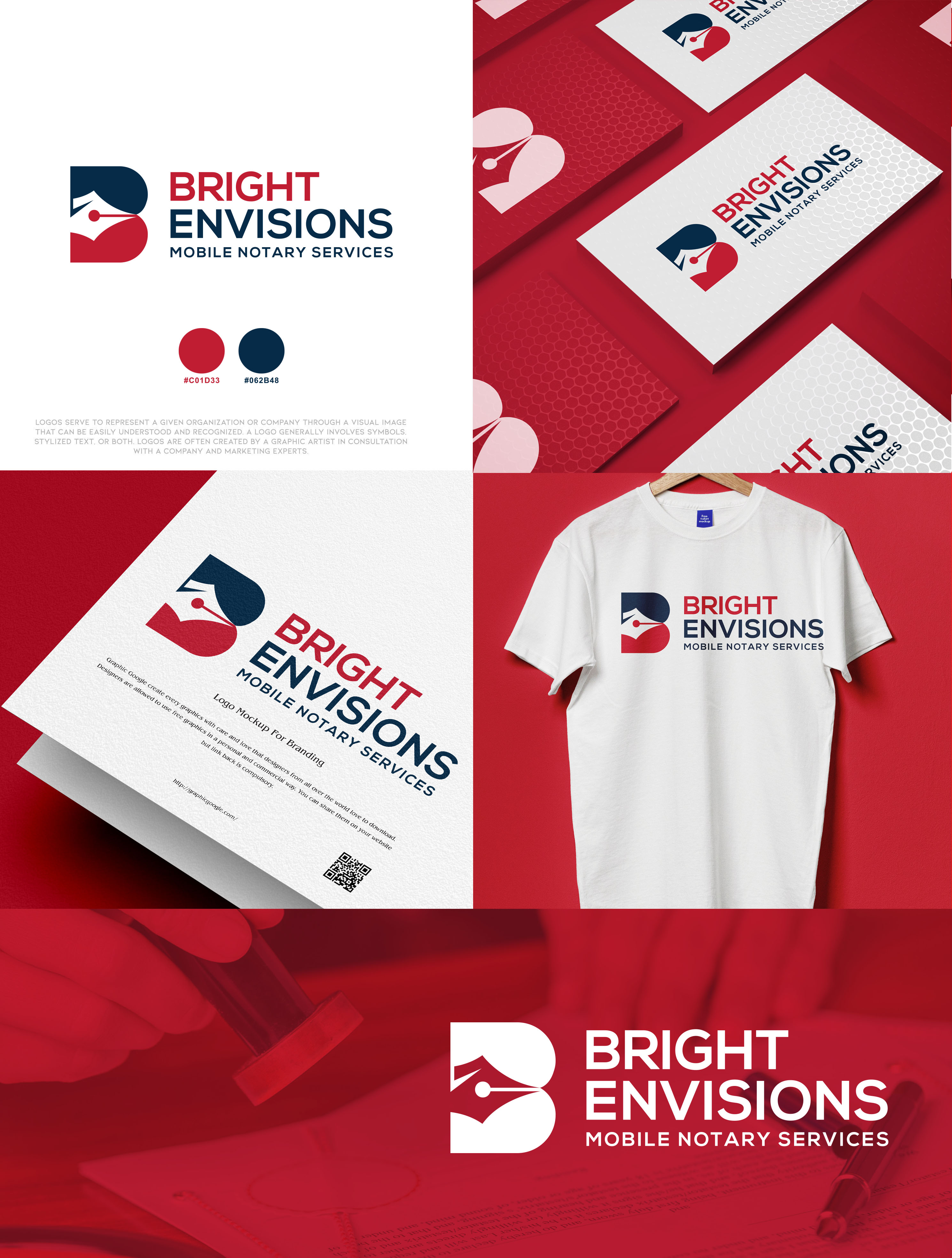 Diseño de Logo por Shanzida Akter para Bright Envisions Mobile Notary Services | Diseño #29122606