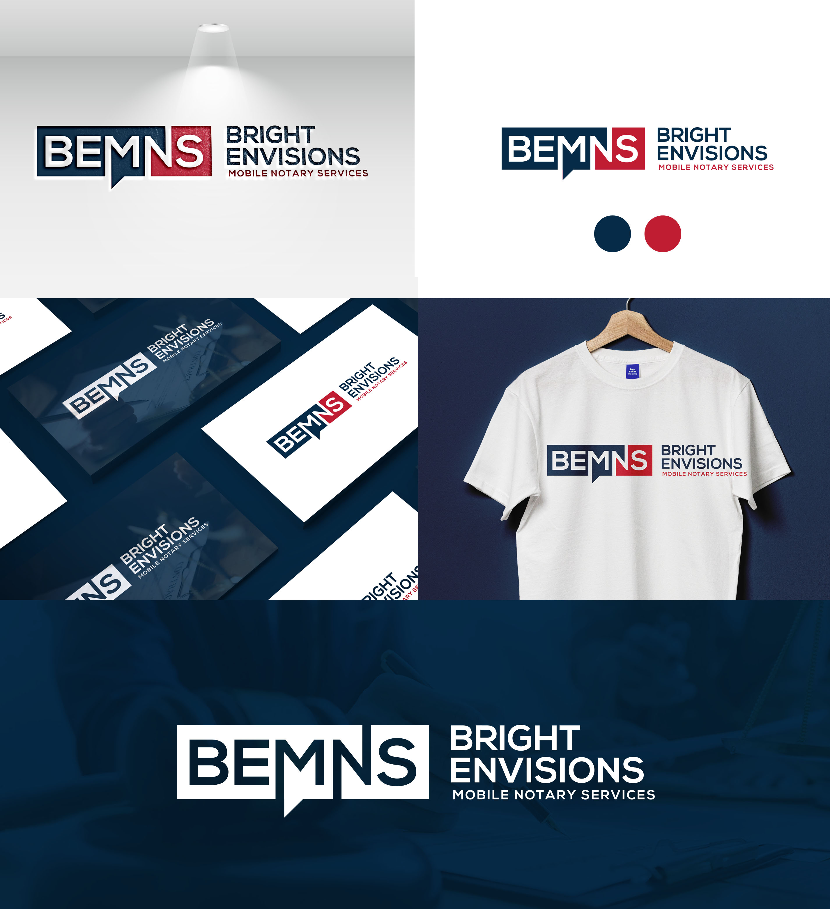 Logo Design by AEXO for Bright Envisions Mobile Notary Services | Design #29122796