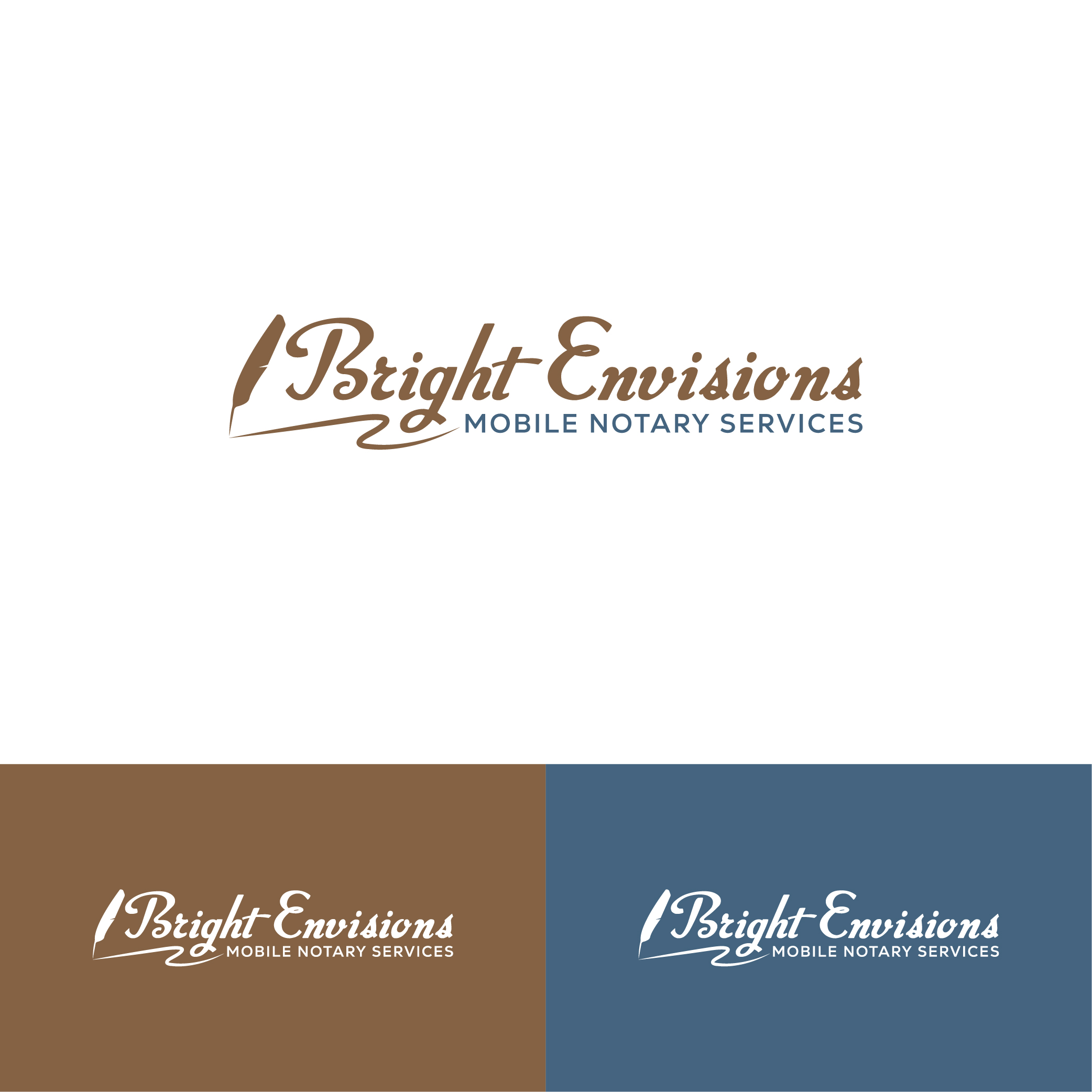 Logo Design by CrewType for Bright Envisions Mobile Notary Services | Design #29131118