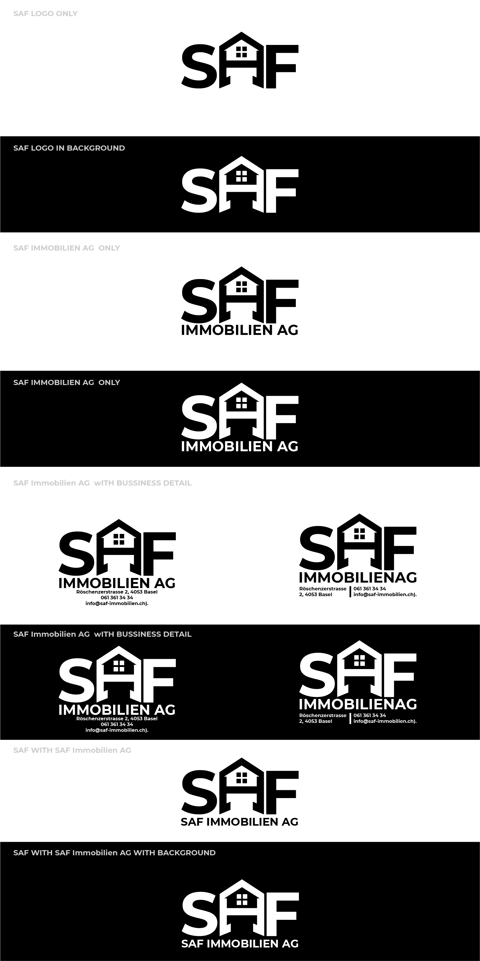 Logo Design by highmaxlogodesigns for SAF Immobilien AG | Design #29126445