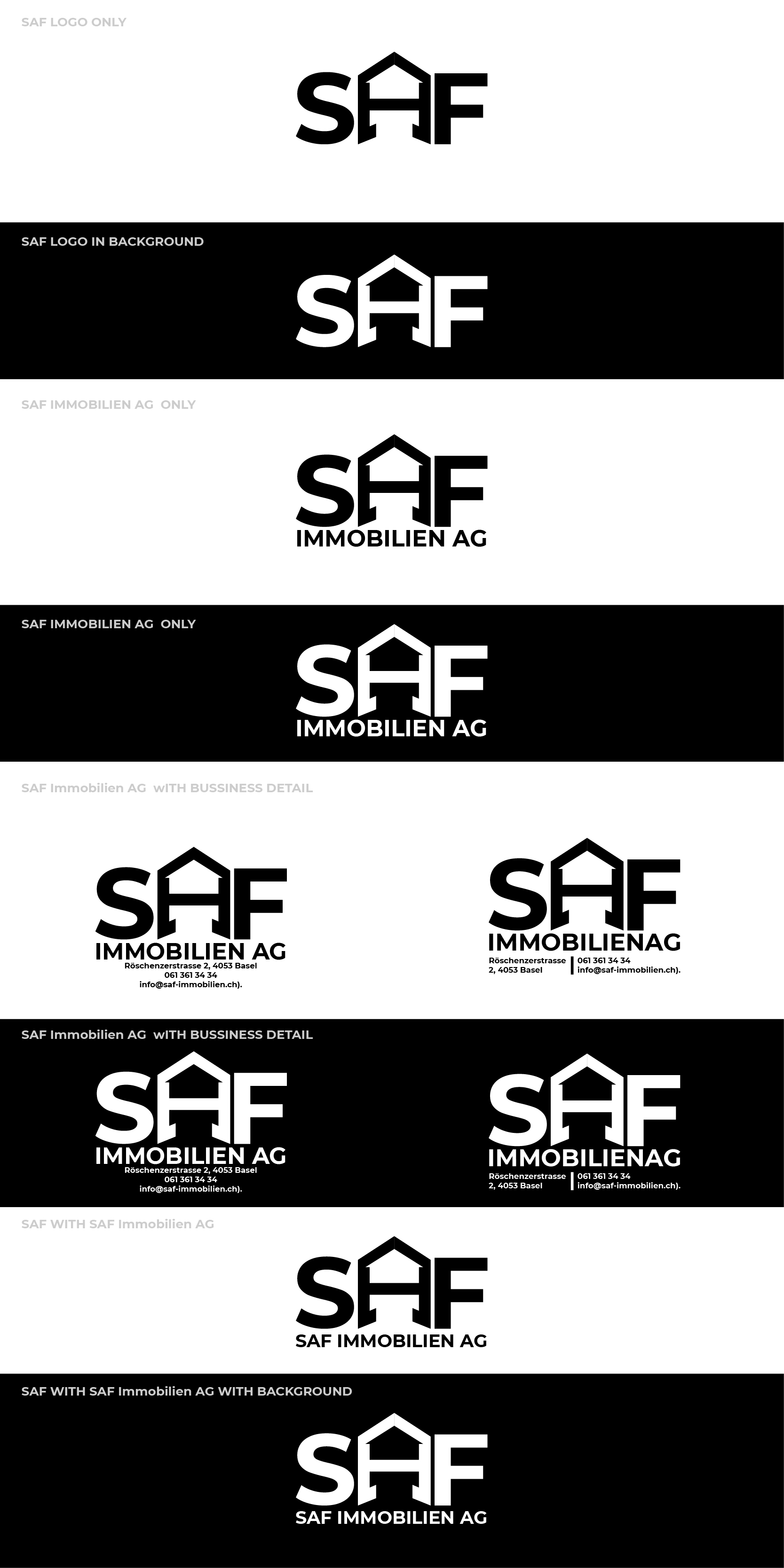 Logo Design by highmaxlogodesigns for SAF Immobilien AG | Design #29126446