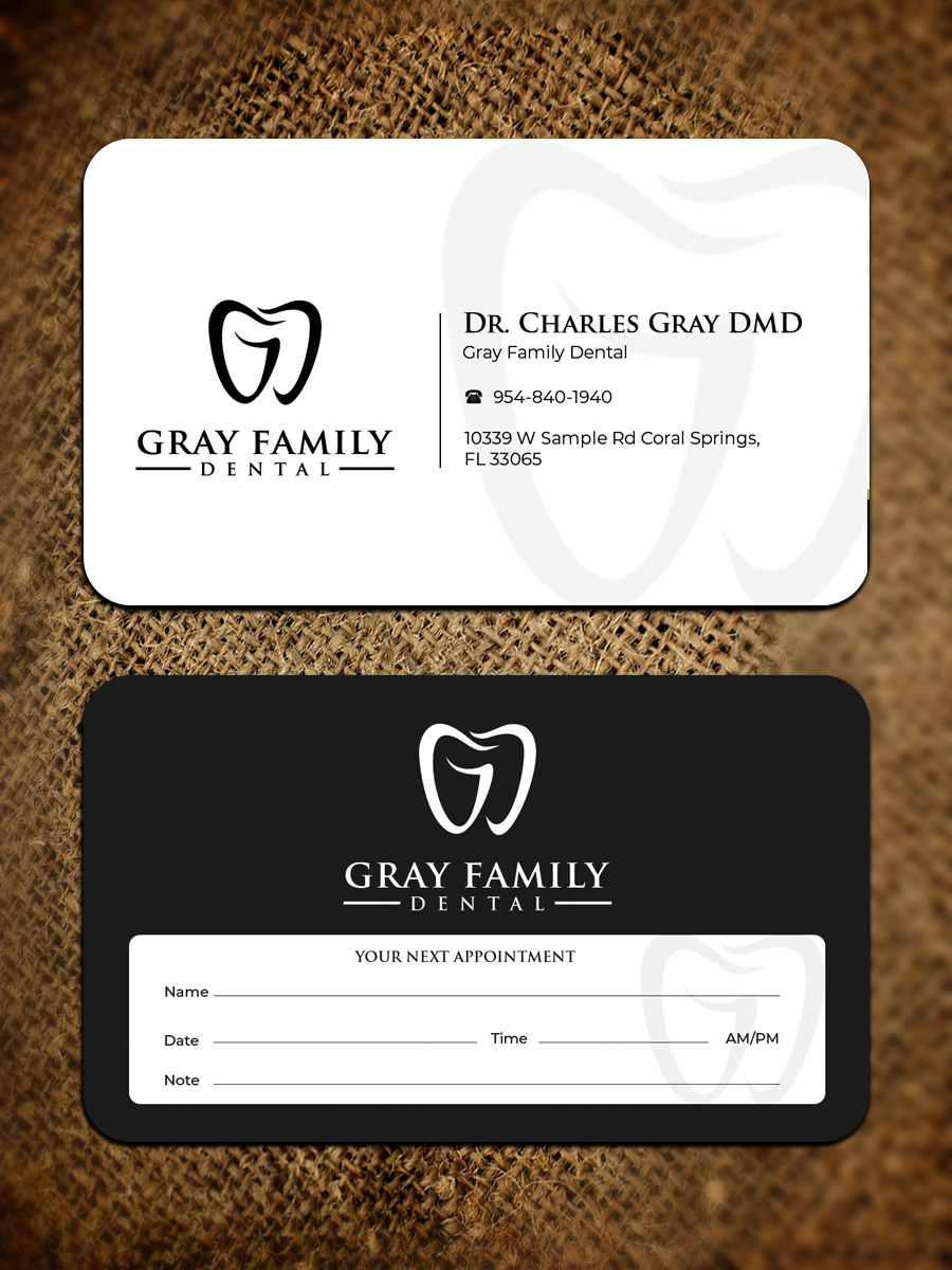 Business Card Design by Graphixpointt for Gray Family Dental | Design #29128590