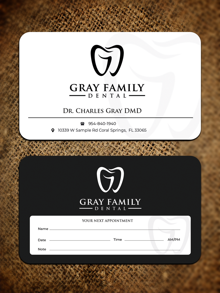 Business Card Design by Graphixpointt for Gray Family Dental | Design #29128591