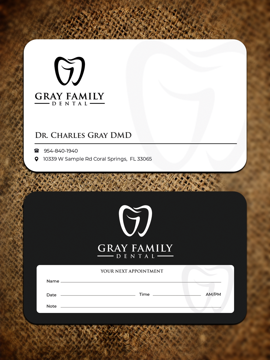 Business Card Design by Graphixpointt for Gray Family Dental | Design #29128592