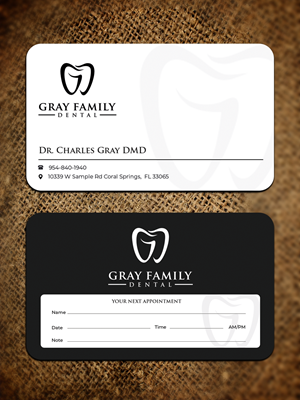 Business Card Design by Graphixpointt for Gray Family Dental | Design: #29128592