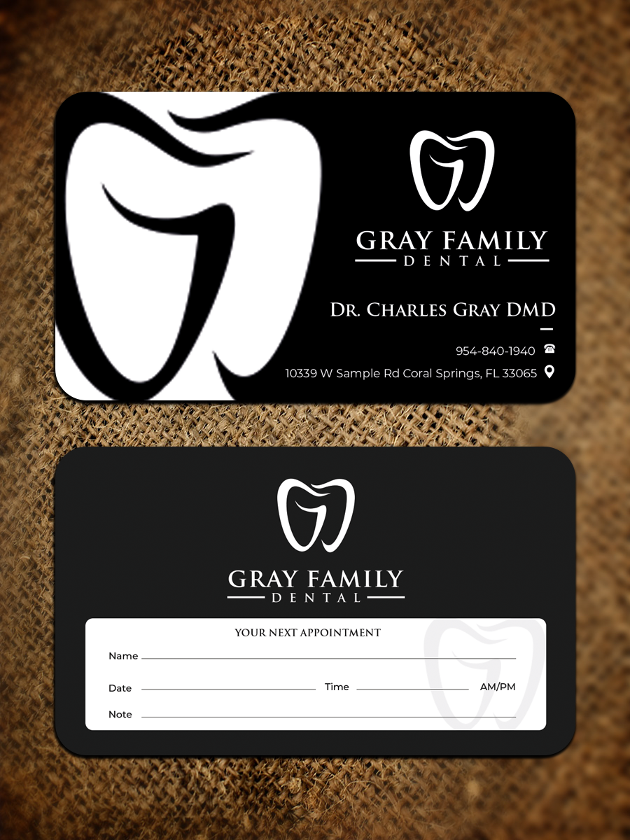 Business Card Design by Graphixpointt for Gray Family Dental | Design #29128631