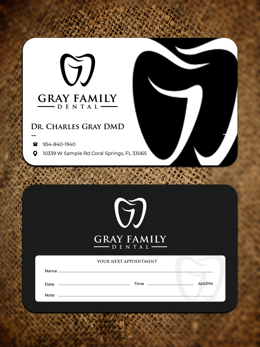 Business Card Design by Graphixpointt for Gray Family Dental | Design #29128632