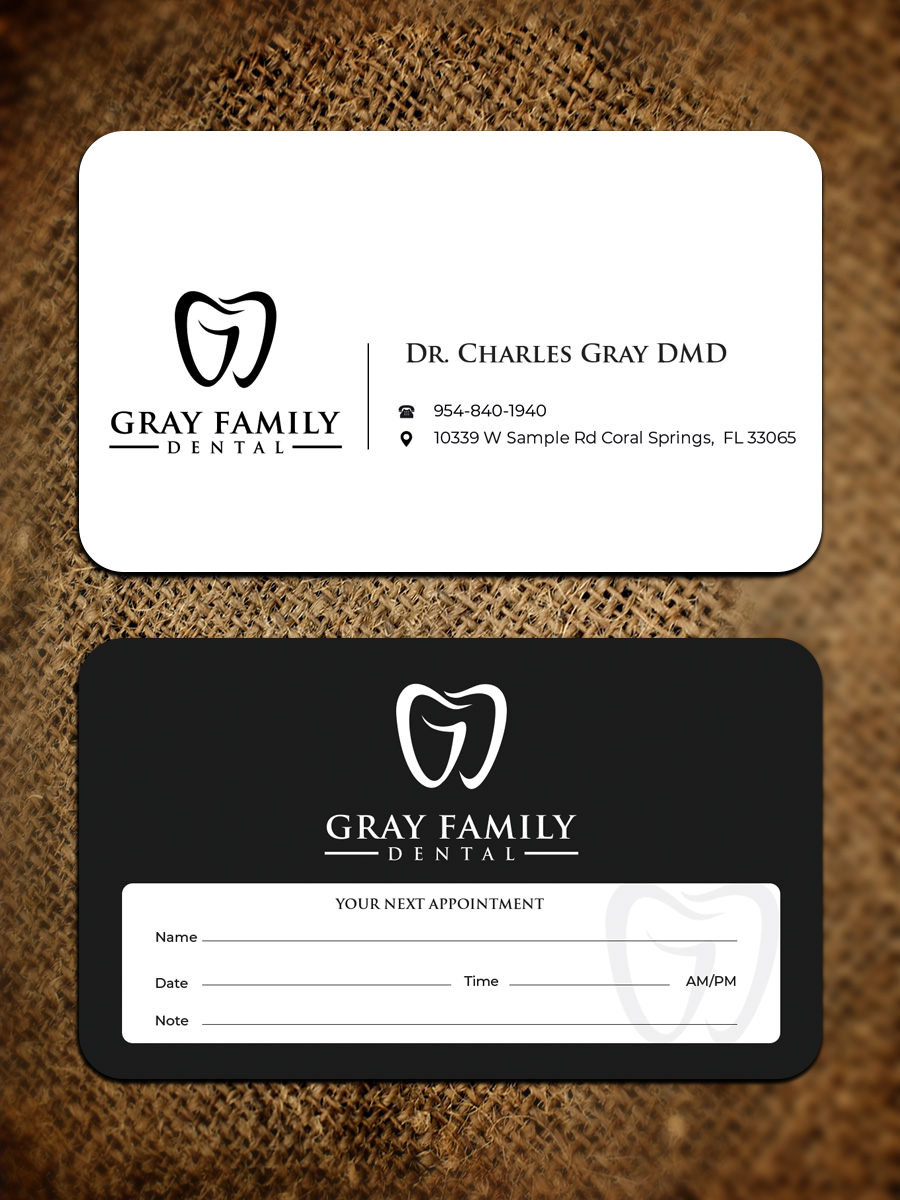 Business Card Design by Graphixpointt for Gray Family Dental | Design #29128633