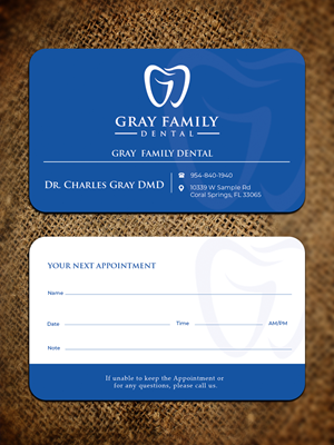 Business Card Design by Graphixpointt for Gray Family Dental | Design: #29135093
