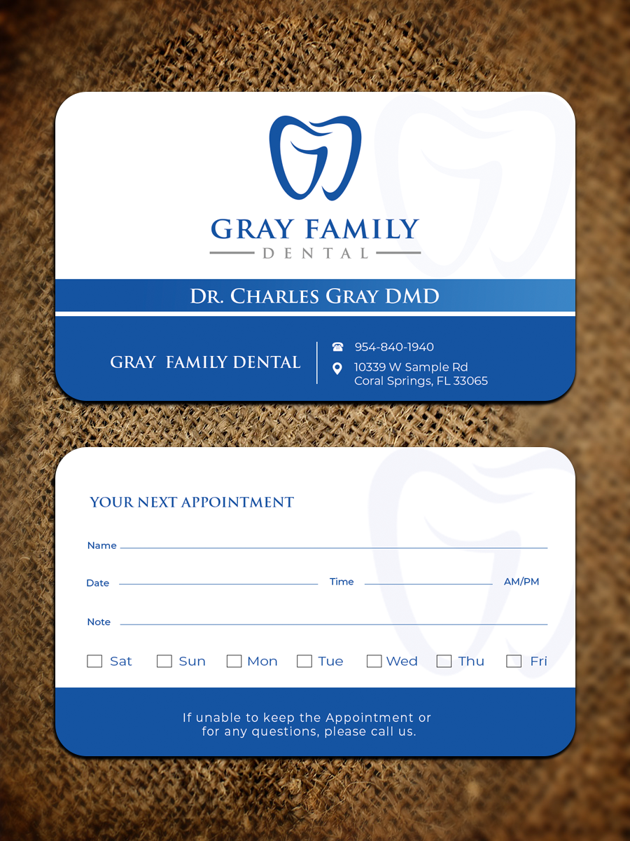Design de Carte de Visite par Graphixpointt pour Gray Family Dental | Design #29135146