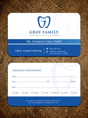 Business Card Design by Graphixpointt for Gray Family Dental | Design: #29135146