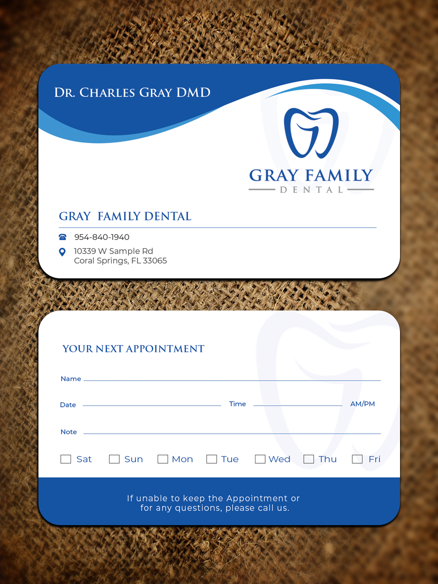 Business Card Design by Graphixpointt for Gray Family Dental | Design #29135174