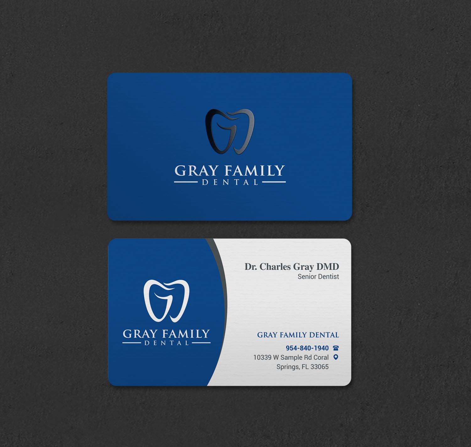 Business Card Design by INDIAN_Ashok for Gray Family Dental | Design #29129753