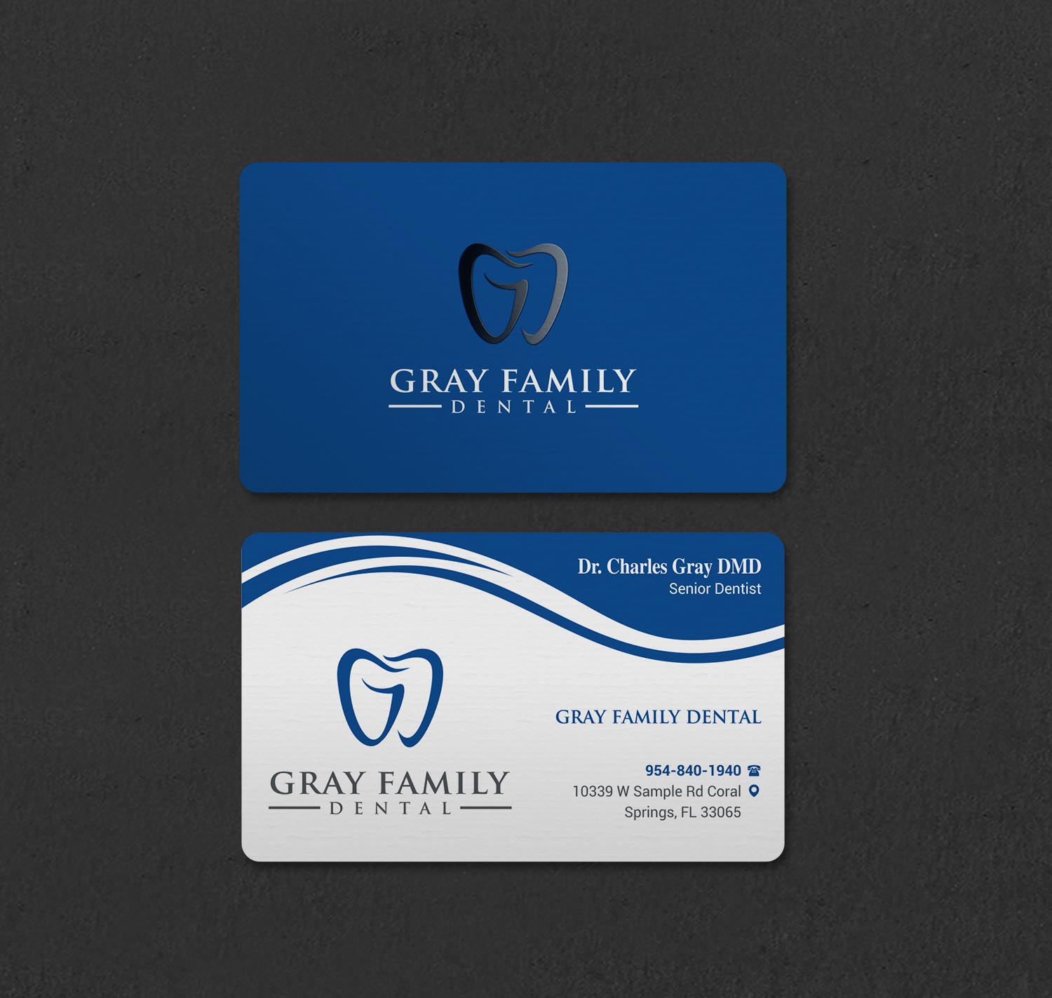 Business Card Design by INDIAN_Ashok for Gray Family Dental | Design #29129754