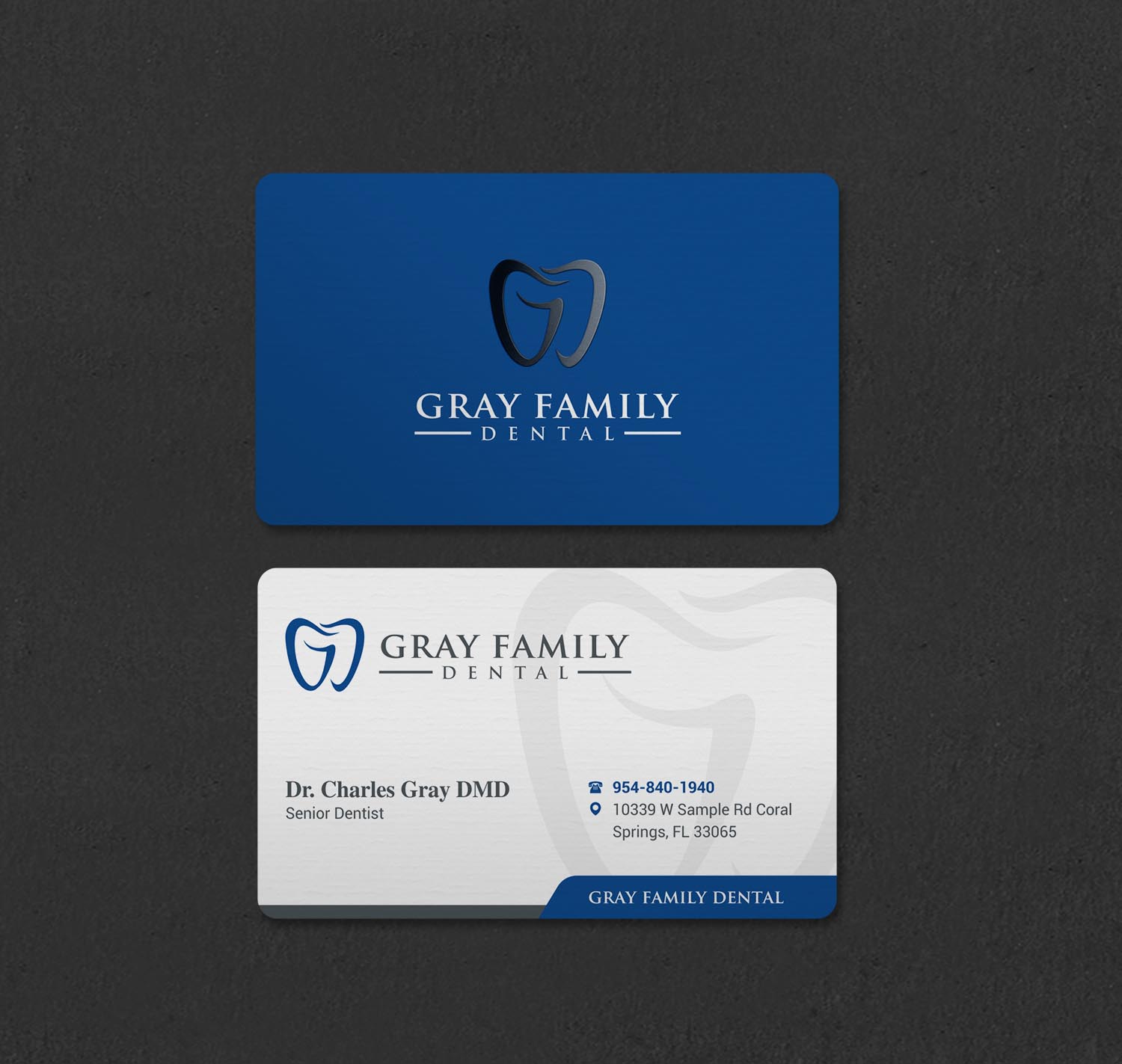 Business Card Design by INDIAN_Ashok for Gray Family Dental | Design #29129755