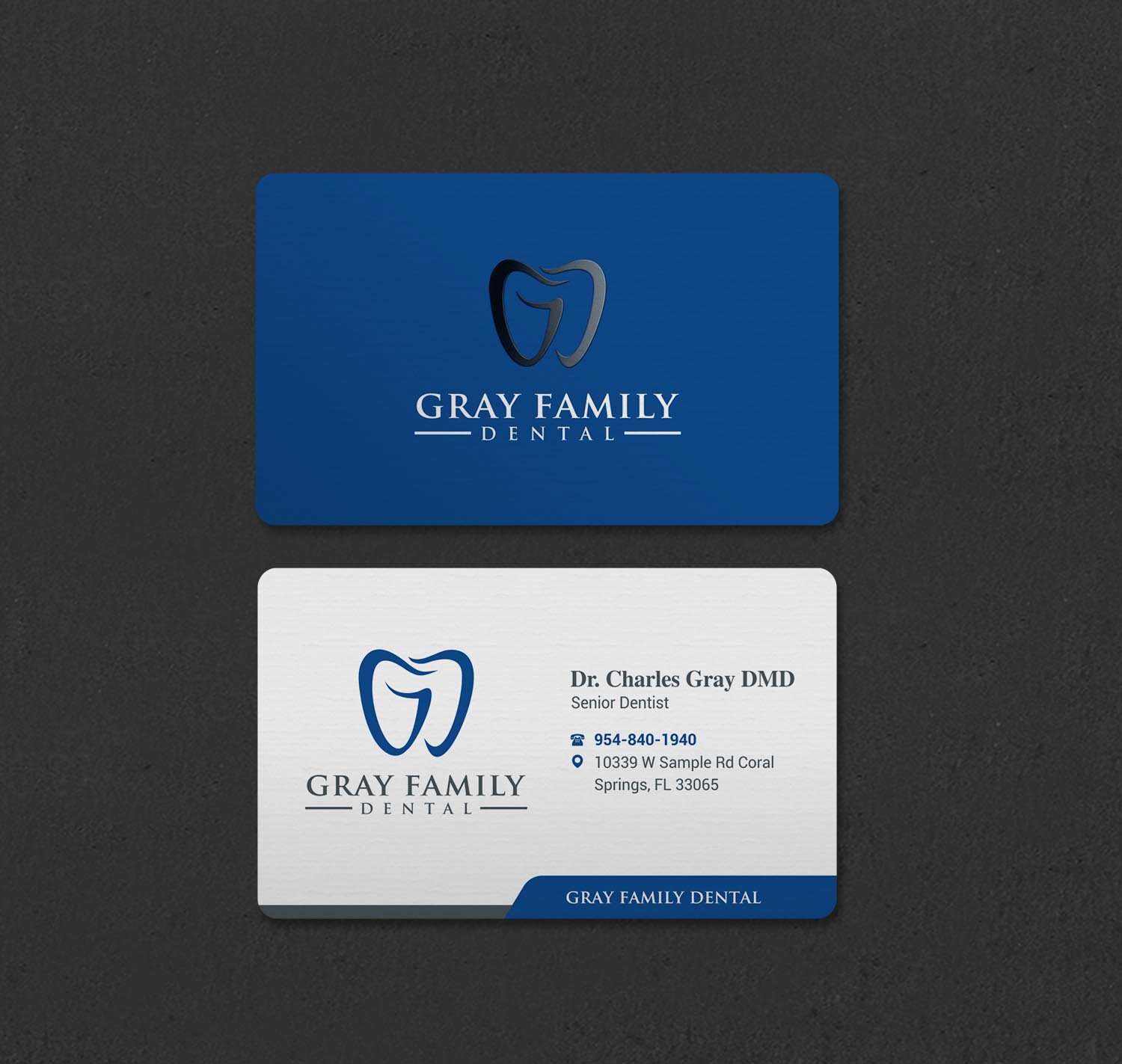 Business Card Design by INDIAN_Ashok for Gray Family Dental | Design #29129760