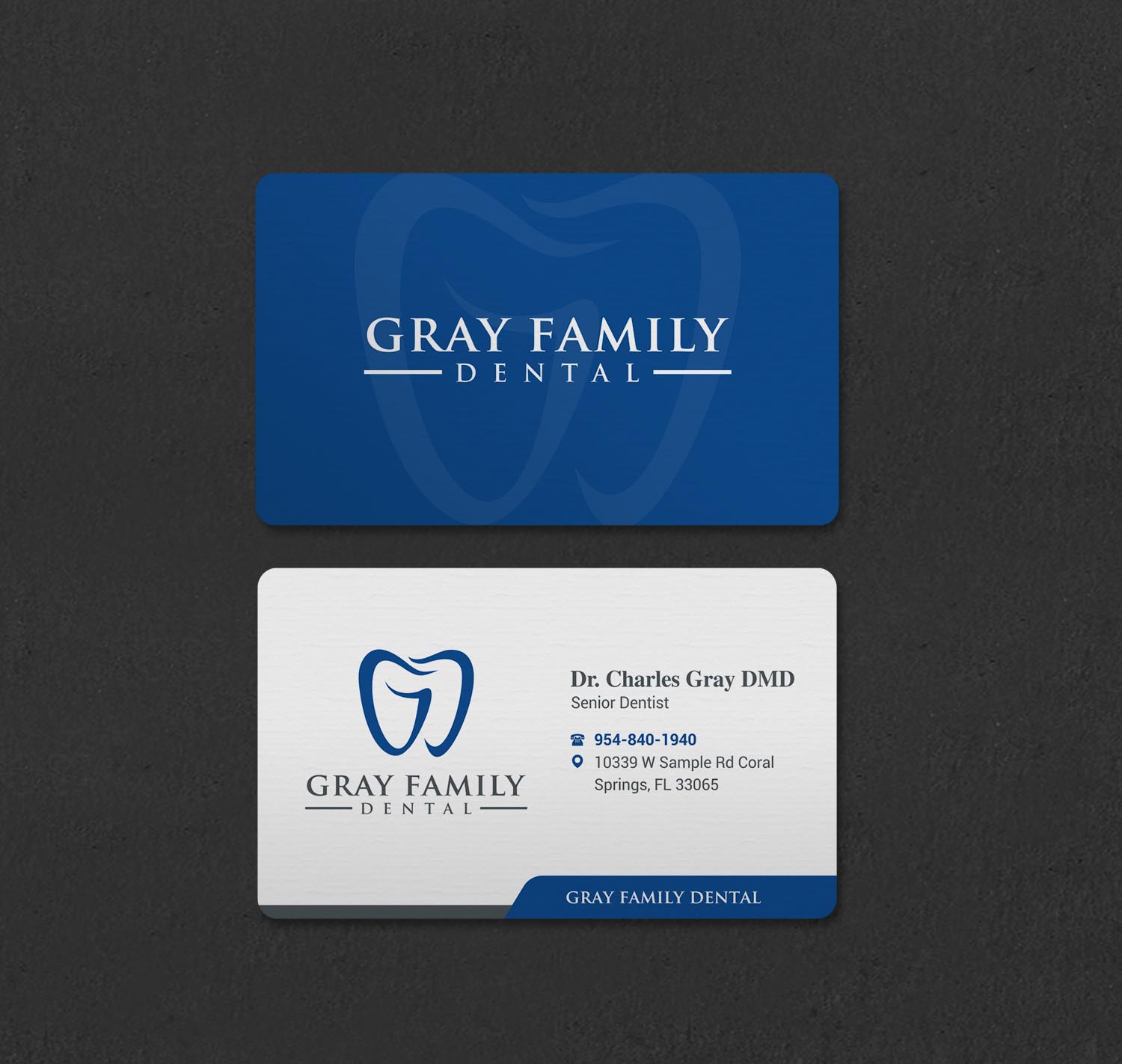 Business Card Design by INDIAN_Ashok for Gray Family Dental | Design #29129768