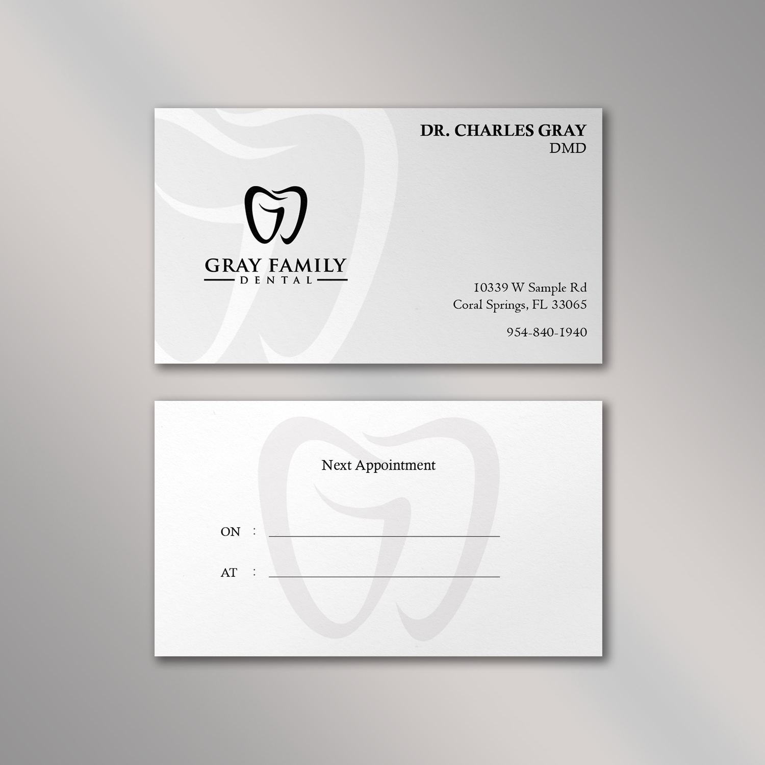 Business Card Design by Vishwa Basnayake for Gray Family Dental | Design #29132176