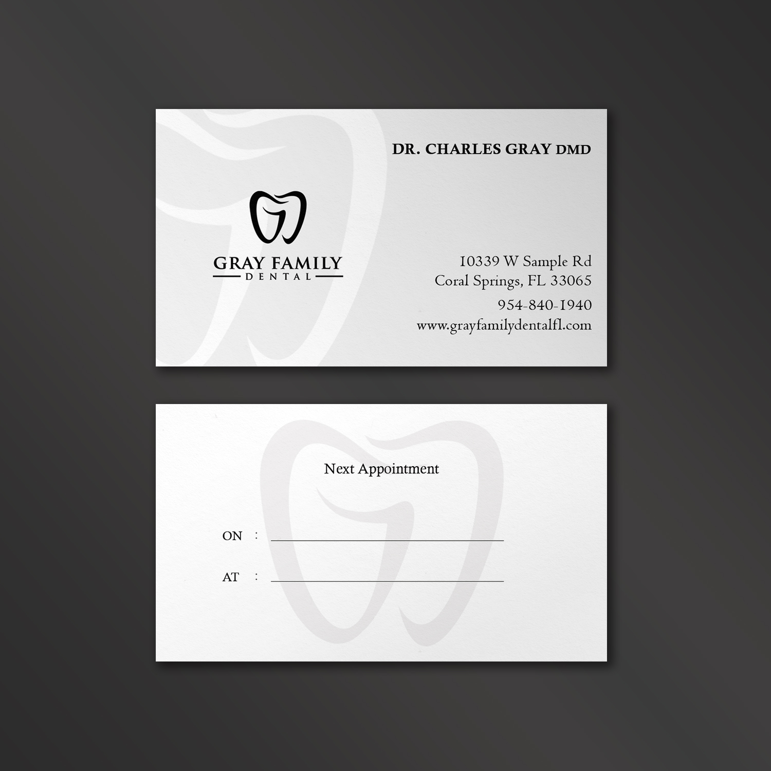 Design de Carte de Visite par Vishwa Basnayake pour Gray Family Dental | Design #29134883