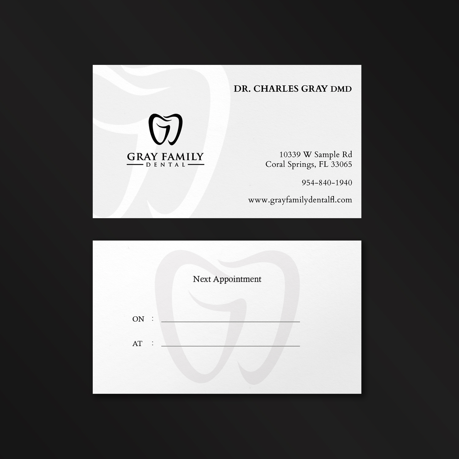 Design de Carte de Visite par Vishwa Basnayake pour Gray Family Dental | Design #29138846