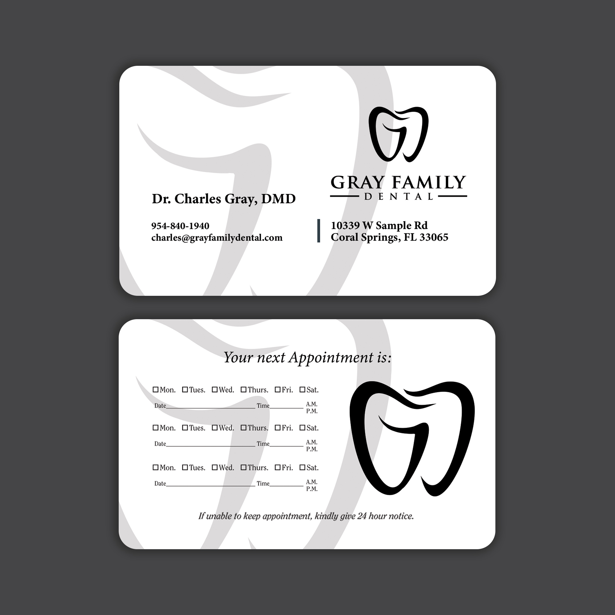 Business Card Design by CreativeGwen™ for Gray Family Dental | Design #29129428