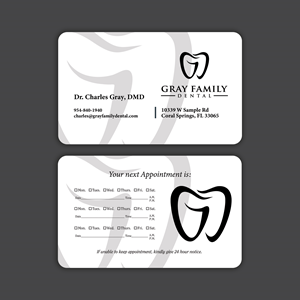 Business Card Design by CreativeGwen™ for Gray Family Dental | Design: #29129428