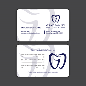 Business Card Design by CreativeGwen™ for Gray Family Dental | Design: #29132378