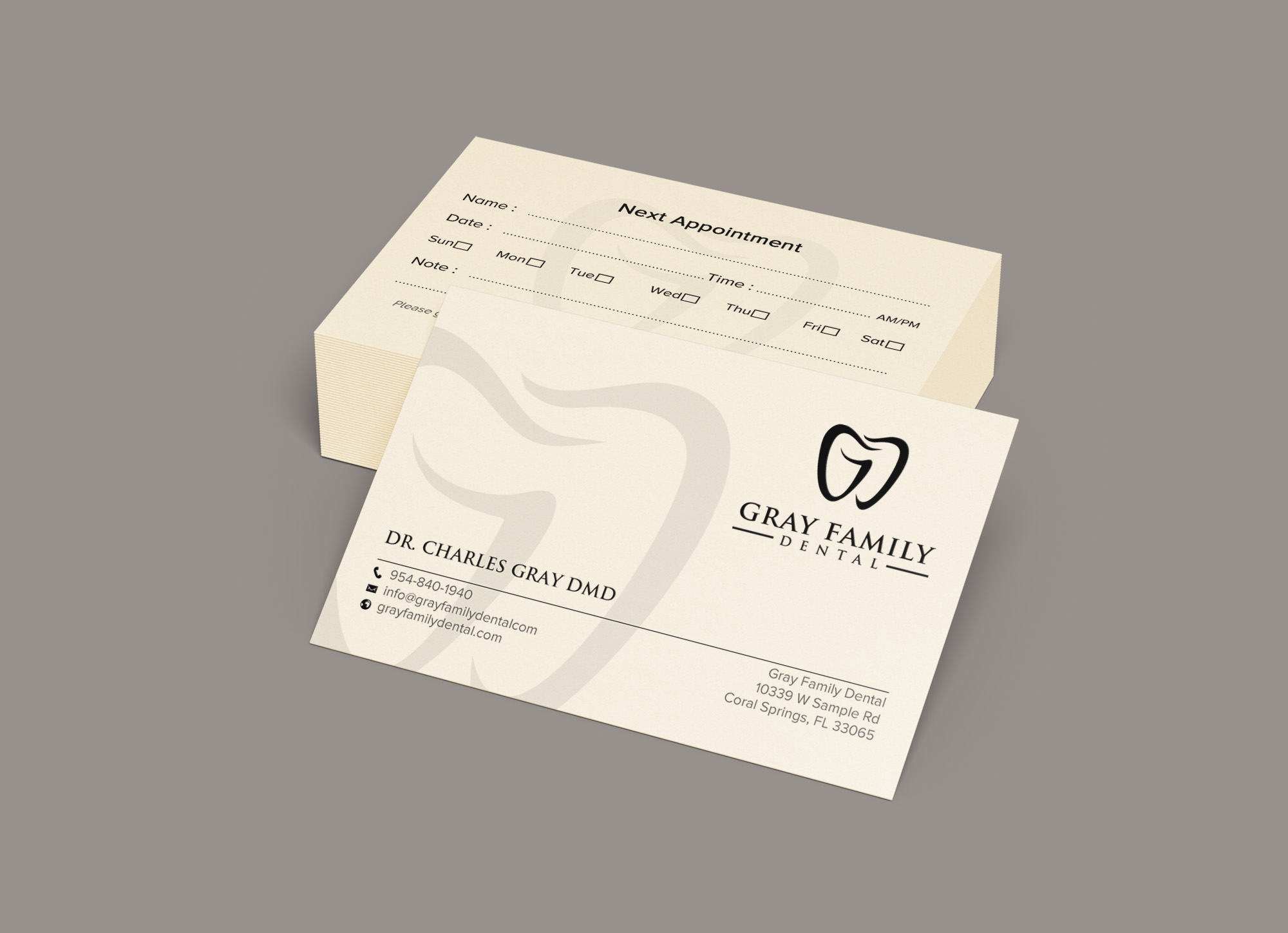 Business Card Design by chandrayaan.creative for Gray Family Dental | Design #29129926