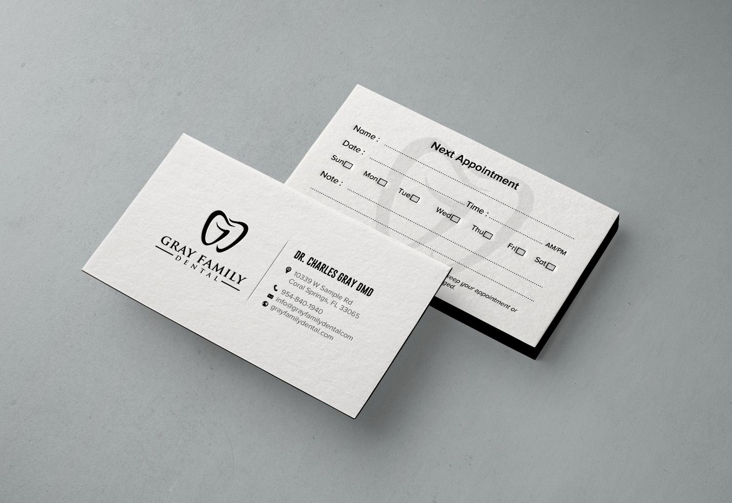 Business Card Design by chandrayaan.creative for Gray Family Dental | Design #29129930