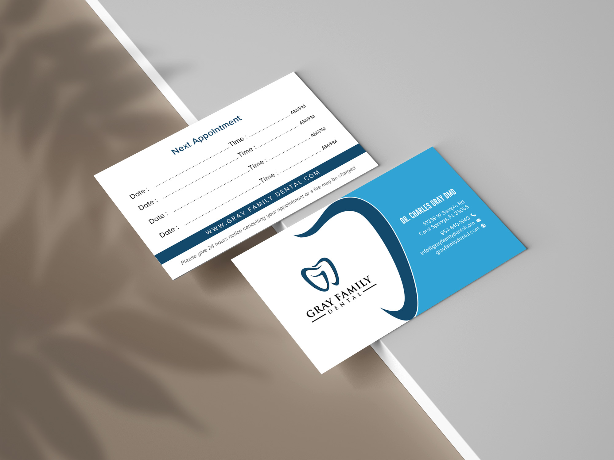 Business Card Design by chandrayaan.creative for Gray Family Dental | Design #29129931