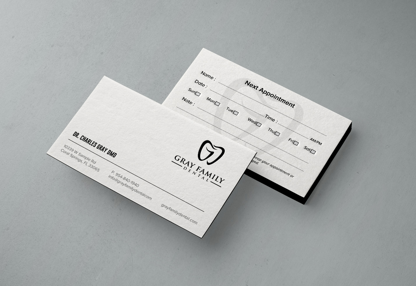 Business Card Design by chandrayaan.creative for Gray Family Dental | Design #29129932