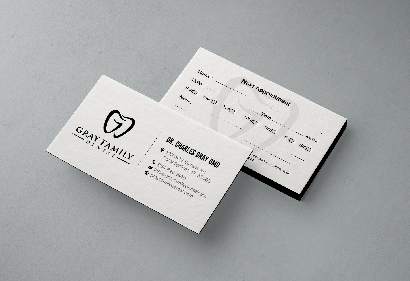 Business Card Design by chandrayaan.creative for Gray Family Dental | Design #29131893