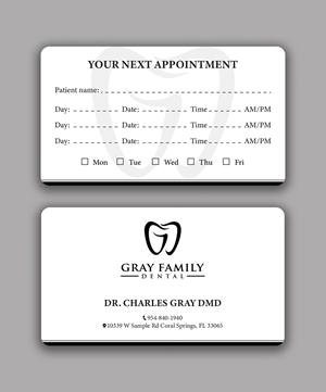 Business Card Design by Tripti Ranjan Gain for Gray Family Dental | Design: #29130294