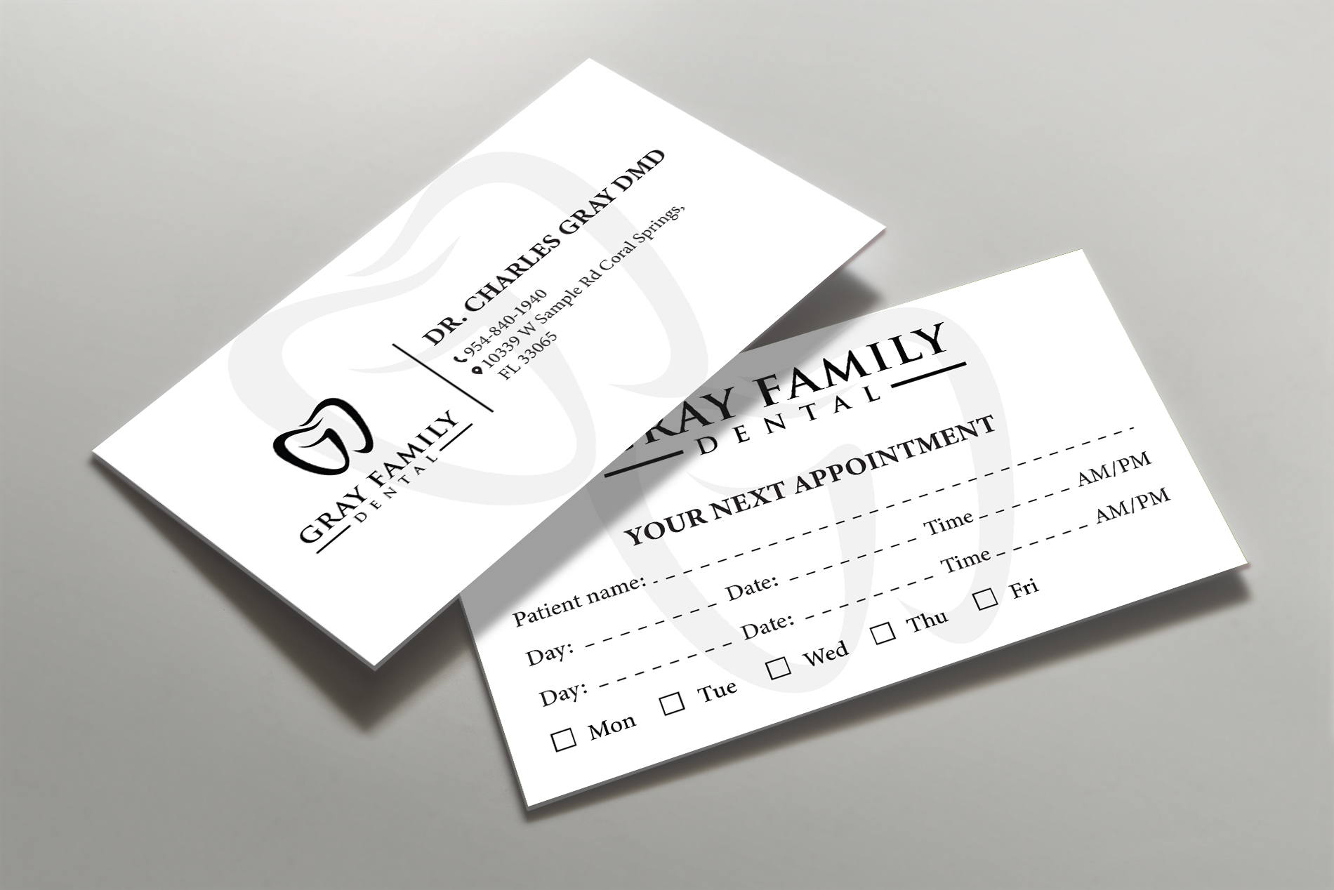 Design de Carte de Visite par Tripti Ranjan Gain pour Gray Family Dental | Design #29130296