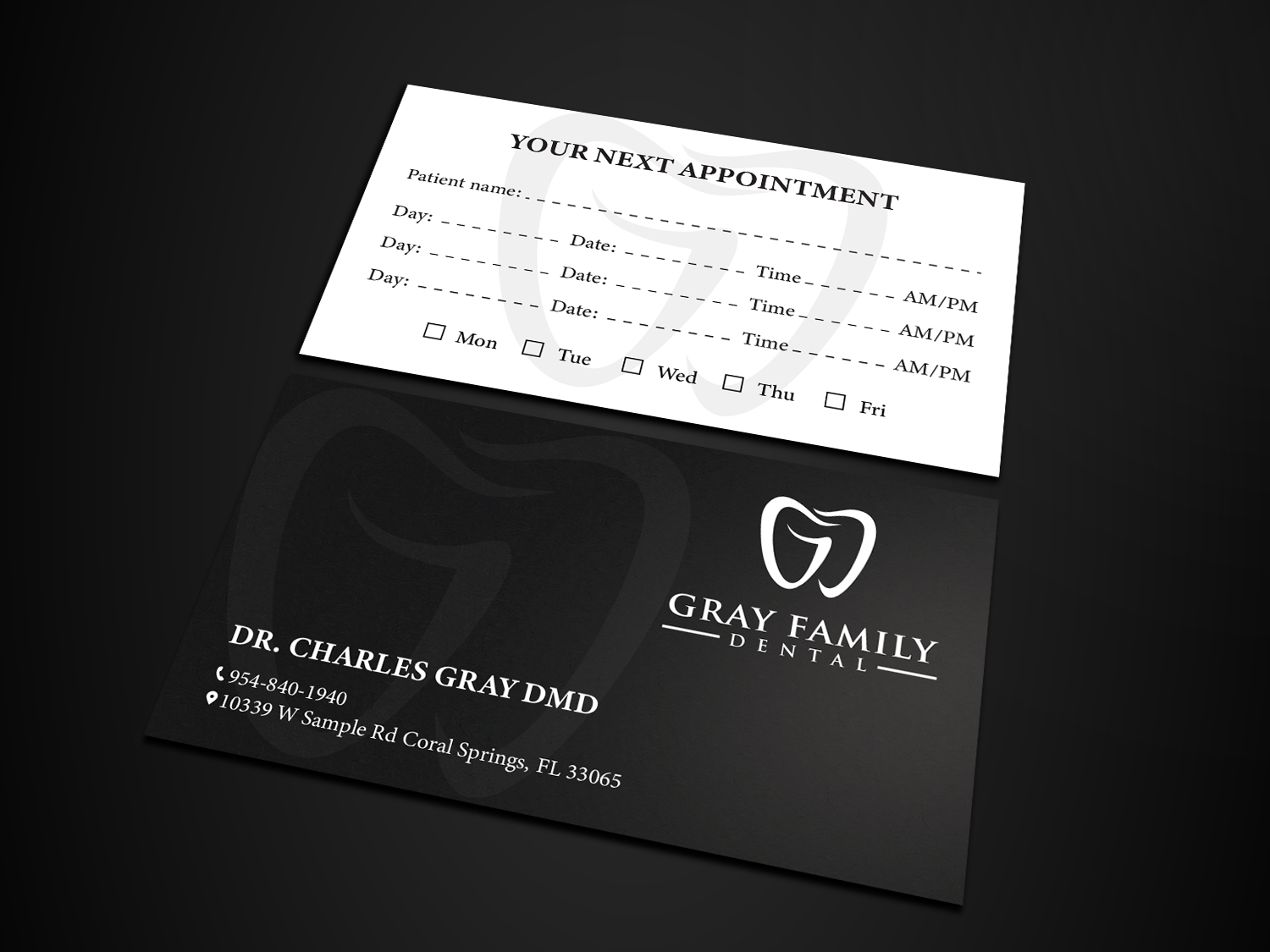 Business Card Design by Tripti Ranjan Gain for Gray Family Dental | Design #29130318