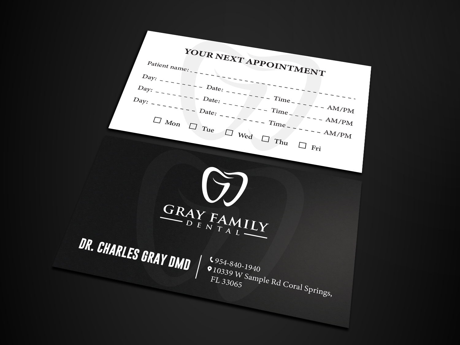 Business Card Design by Tripti Ranjan Gain for Gray Family Dental | Design #29130319