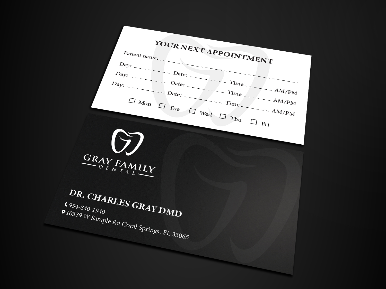 Business Card Design by Tripti Ranjan Gain for Gray Family Dental | Design #29130320