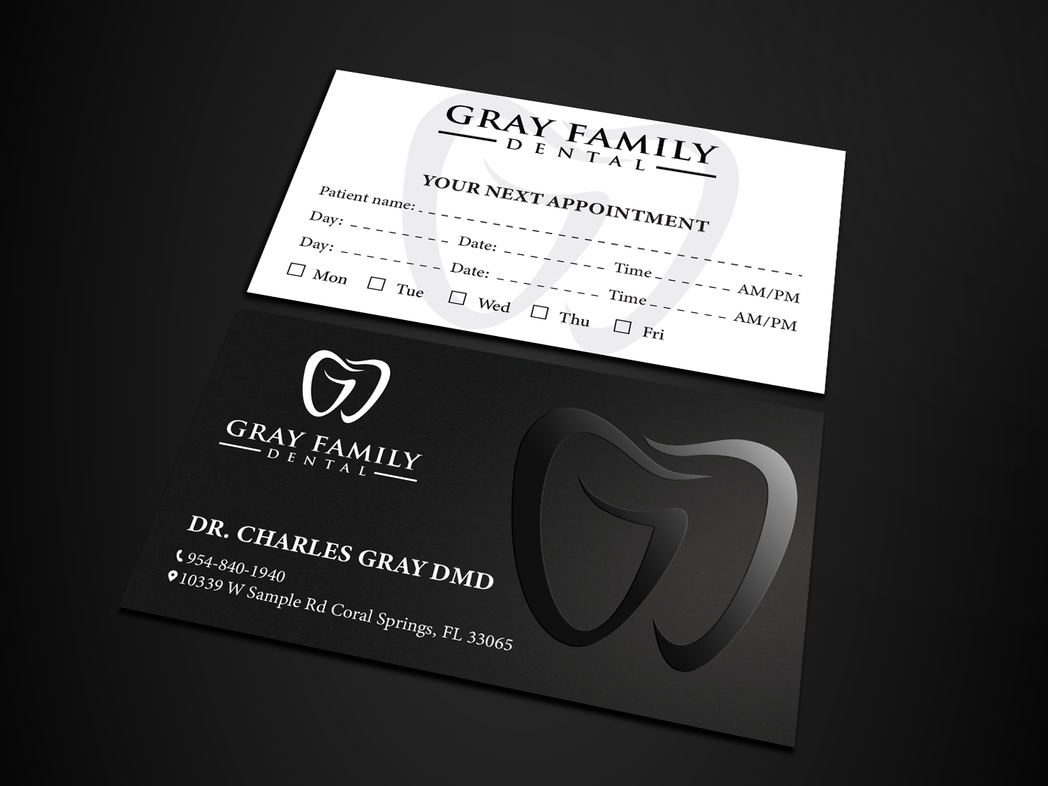 Business Card Design by Tripti Ranjan Gain for Gray Family Dental | Design #29130322