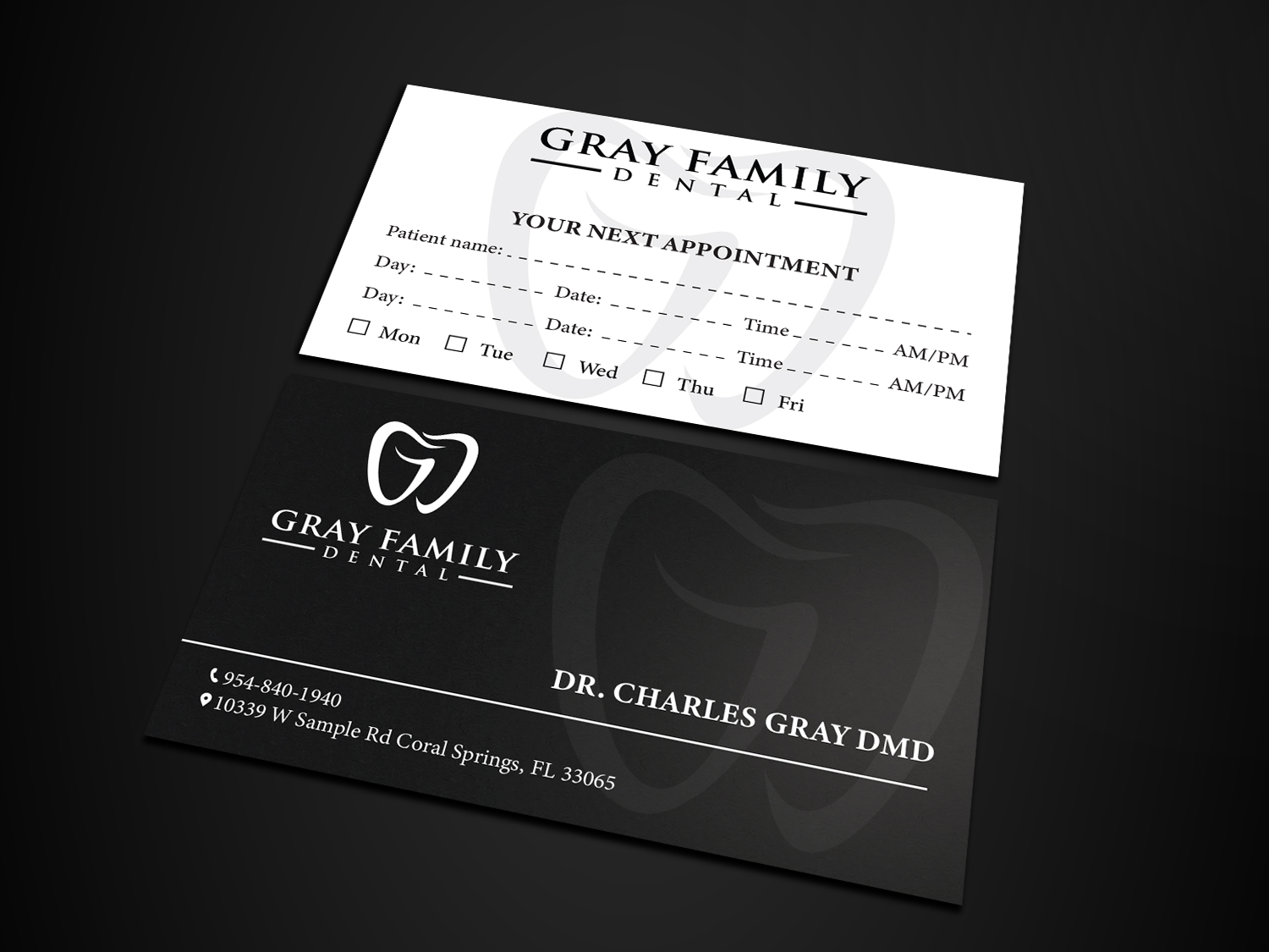 Business Card Design by Tripti Ranjan Gain for Gray Family Dental | Design #29130323