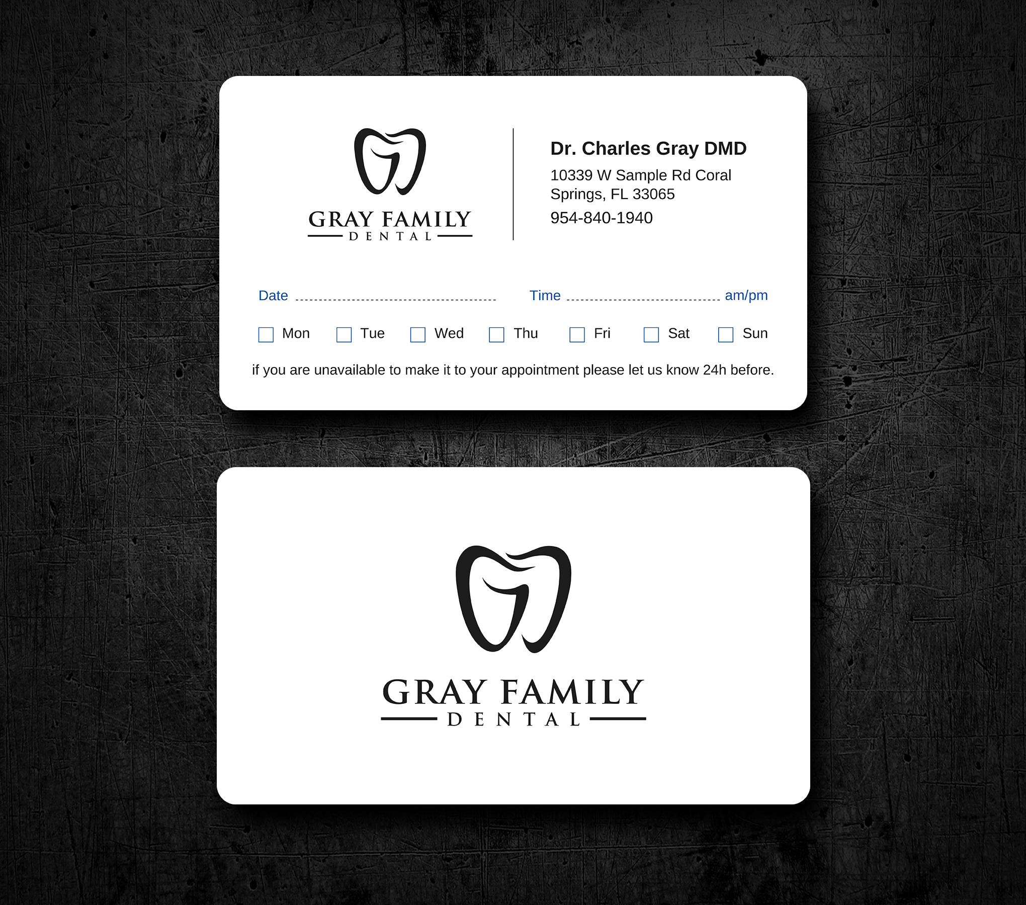 Business Card Design by Uttom 2 for Gray Family Dental | Design #29134240