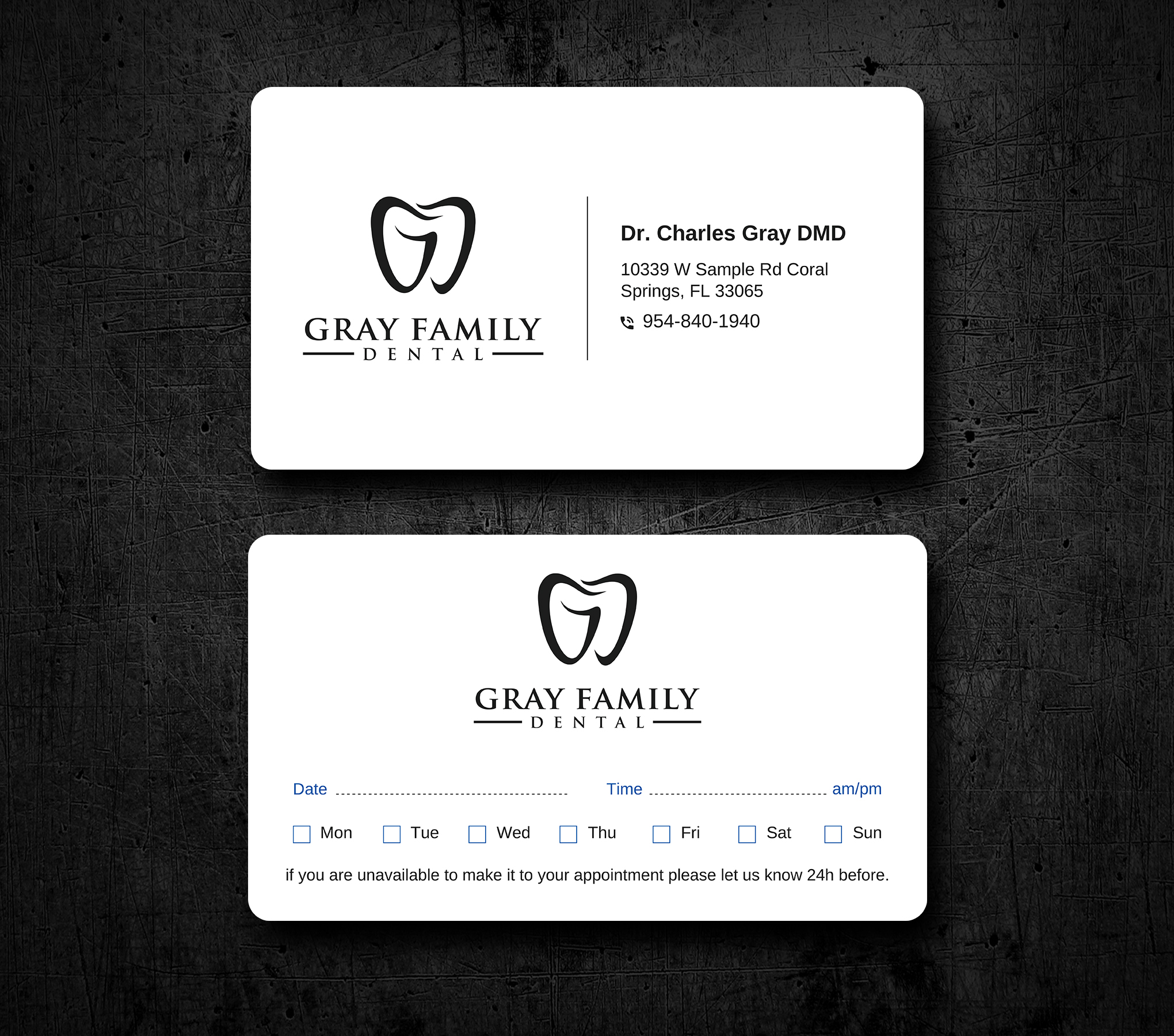 Business Card Design by Uttom 2 for Gray Family Dental | Design #29134241