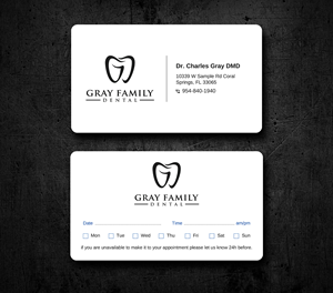 Business Card Design by Uttom 2 for Gray Family Dental | Design: #29134241