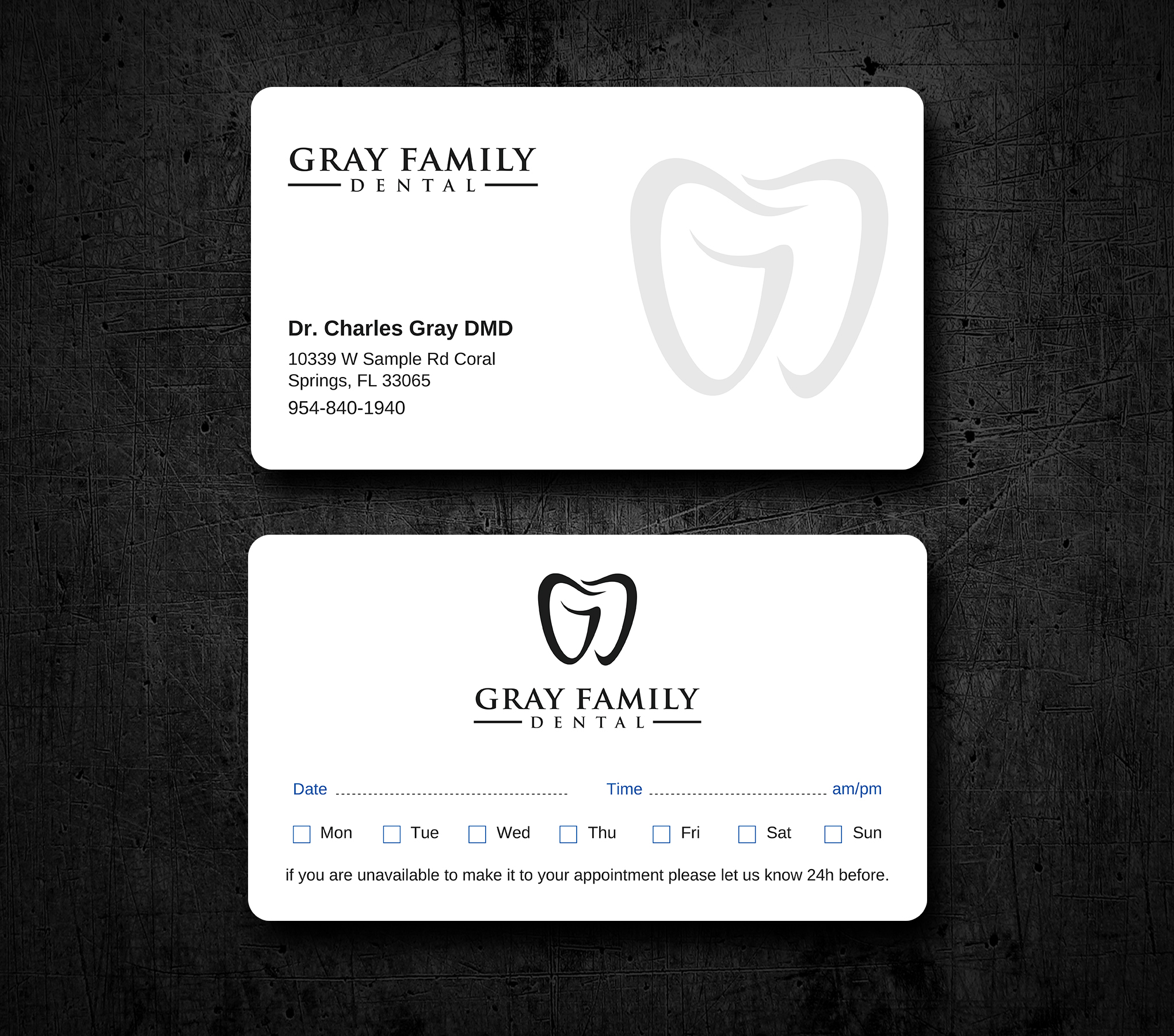 Business Card Design by Uttom 2 for Gray Family Dental | Design #29134242