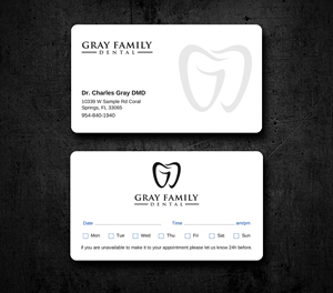 Business Card Design by Uttom 2 for Gray Family Dental | Design: #29134242