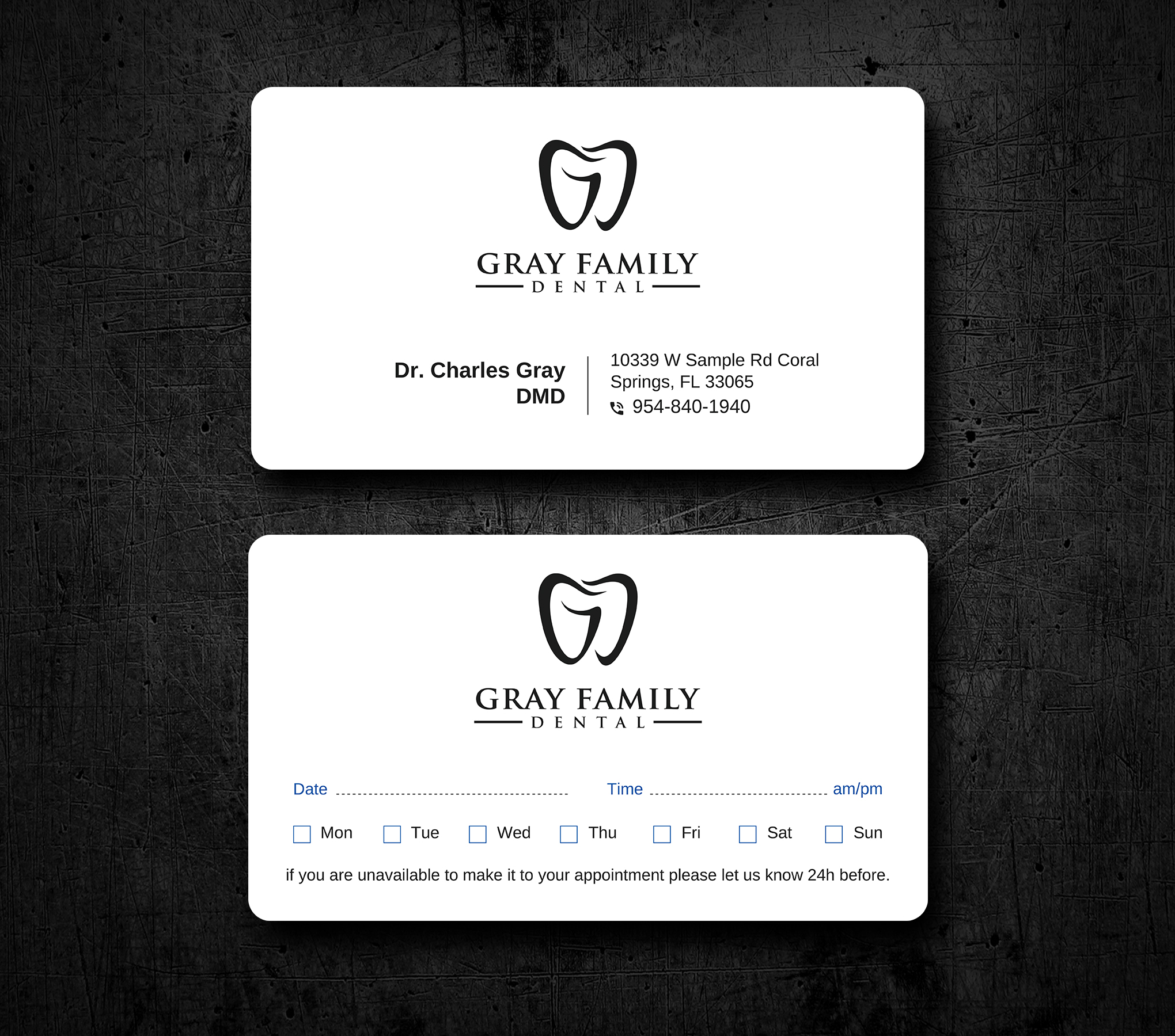 Business Card Design by Uttom 2 for Gray Family Dental | Design #29134243