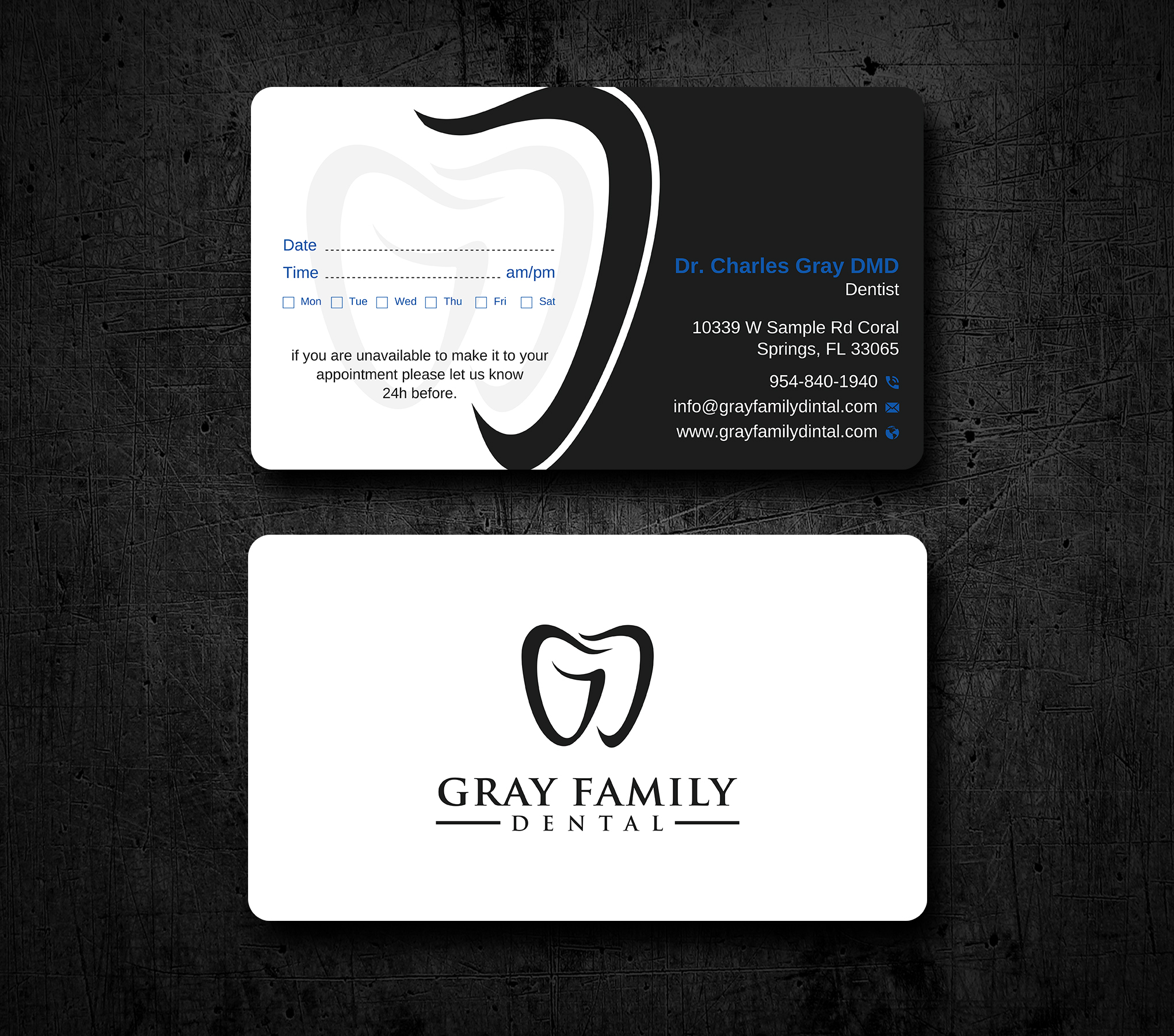 Business Card Design by Uttom 2 for Gray Family Dental | Design #29134244